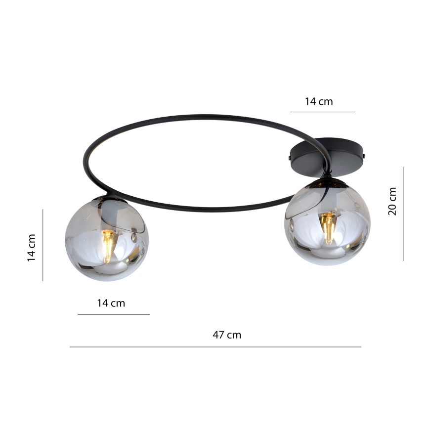 Stropné svietidlo SOPRA 2xE14/10W/230V čierna
