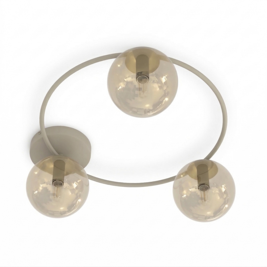 Stropné svietidlo SOPRA 3xE14/10W/230V béžová/dymová béžová