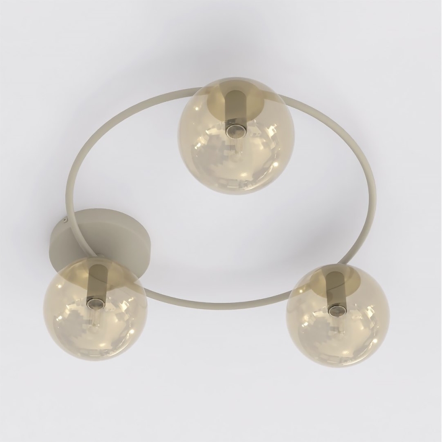 Stropné svietidlo SOPRA 3xE14/10W/230V béžová/dymová béžová