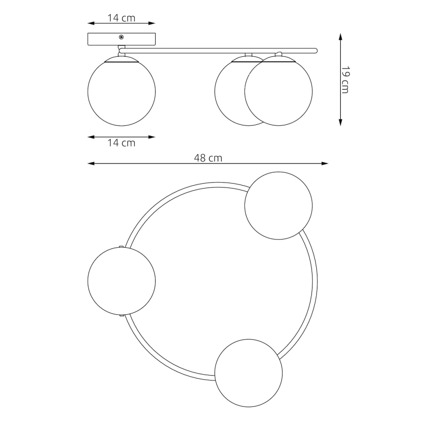 Stropné svietidlo SOPRA 3xE14/10W/230V béžová/dymová béžová