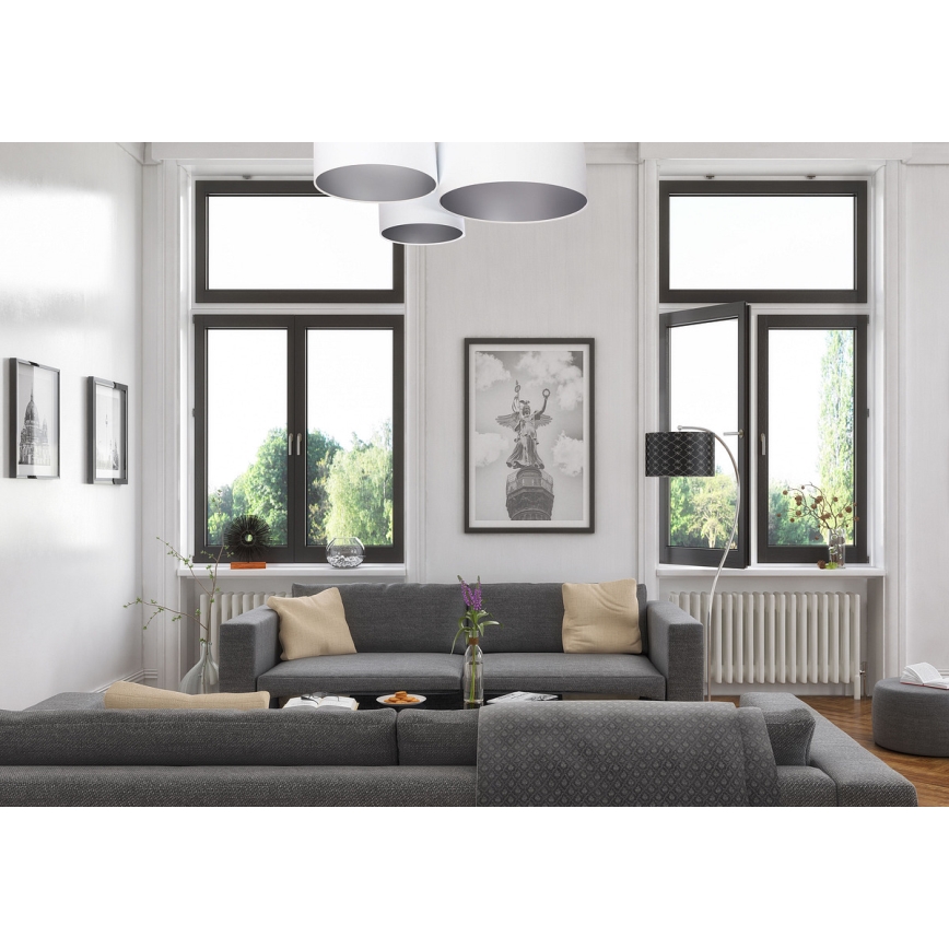 Stropné svietidlo SPACE 3xE27/60W/230V biela/strieborná