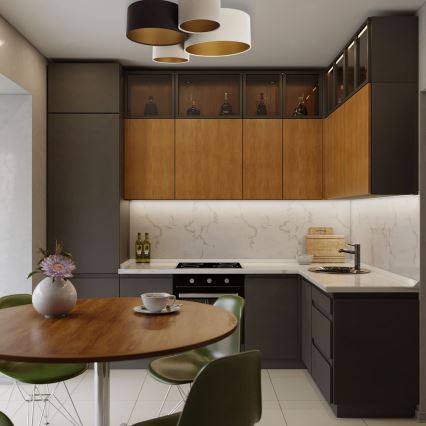 Stropné svietidlo SPACE 4xE27/60W/230V béžová/hnedá/zlatá