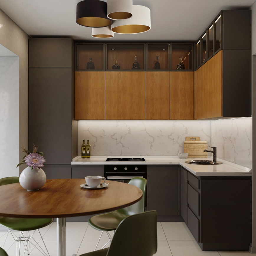 Stropné svietidlo SPACE 4xE27/60W/230V béžová/hnedá/zlatá