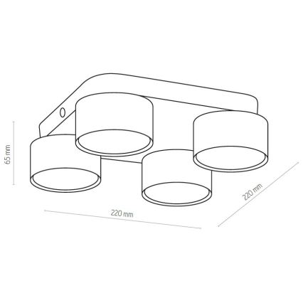 Stropné svietidlo SPACE 4xGX53/15W/230V biela