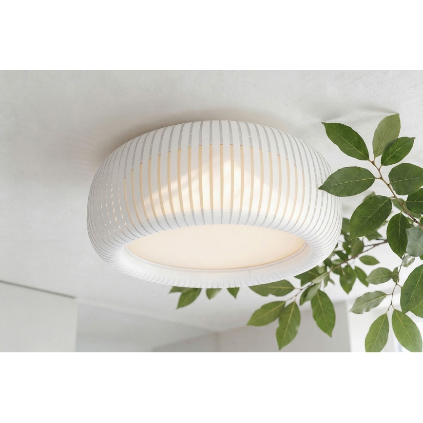 Stropné svietidlo STRIPES 2xE27/40W/230V pr. 55 cm biela/krémová