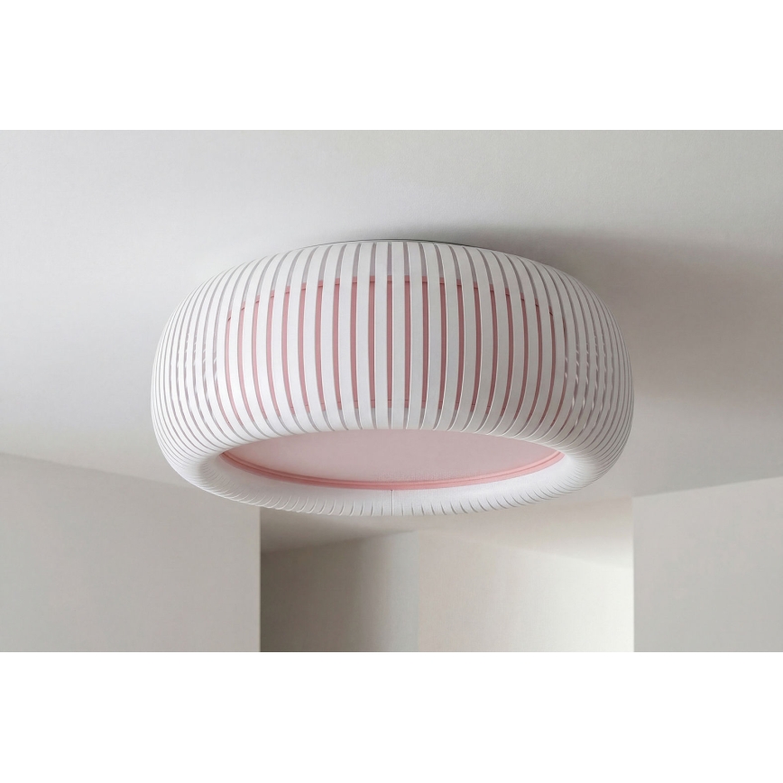 Stropné svietidlo STRIPES 2xE27/40W/230V priemer 55 cm biela/ružová