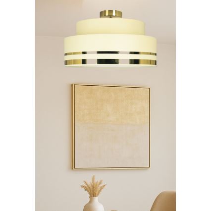 Stropné svietidlo TAMI 1xE27/60W/230V pr. 40 cm béžová/zlatá