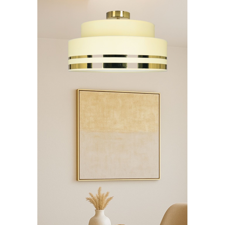Stropné svietidlo TAMI 1xE27/60W/230V pr. 40 cm béžová/zlatá
