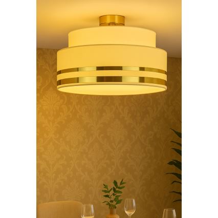 Stropné svietidlo TAMI 1xE27/60W/230V pr. 40 cm béžová/zlatá