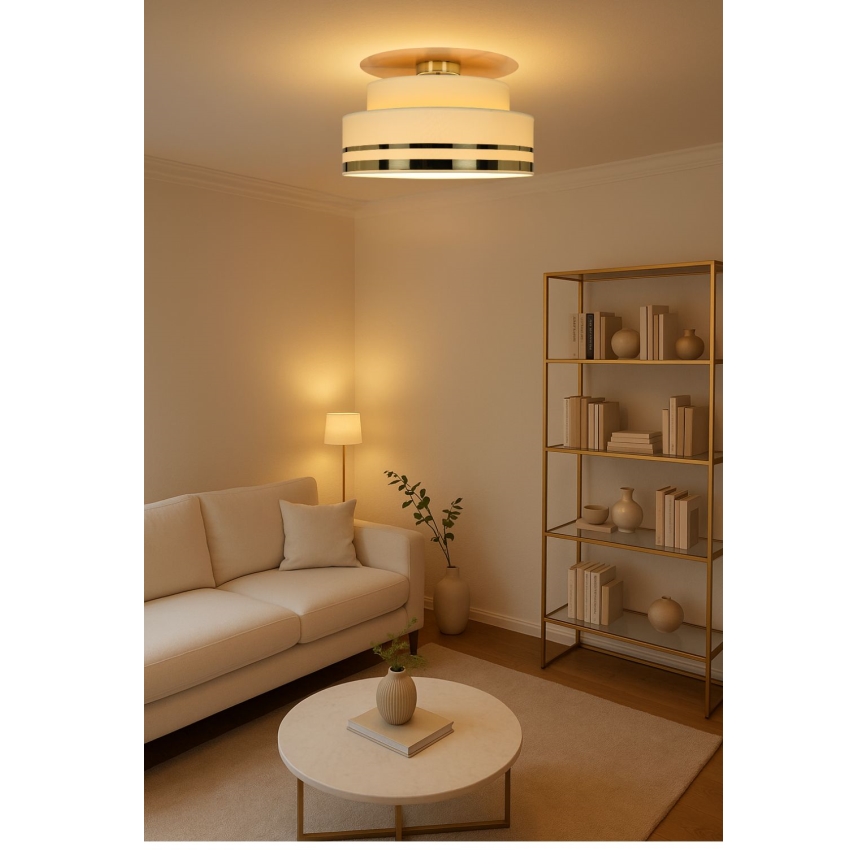 Stropné svietidlo TAMI 1xE27/60W/230V pr. 40 cm béžová/zlatá