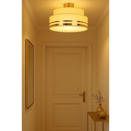 Stropné svietidlo TAMI 1xE27/60W/230V pr. 40 cm béžová/zlatá