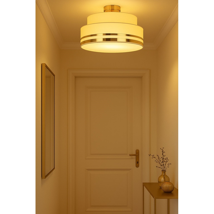 Stropné svietidlo TAMI 1xE27/60W/230V pr. 40 cm béžová/zlatá