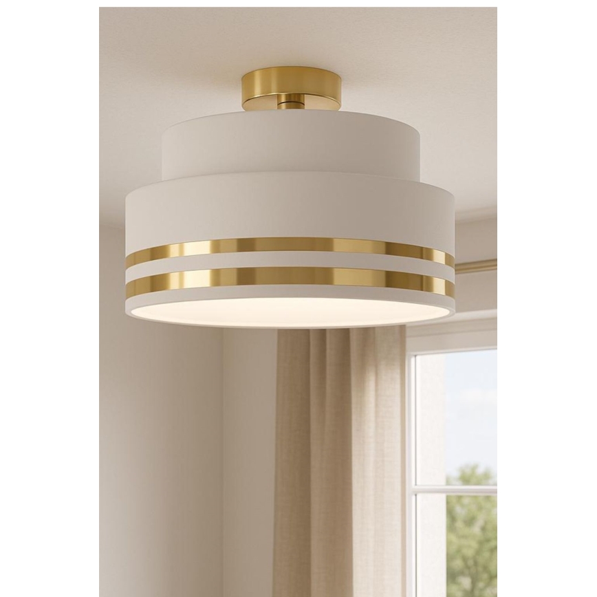 Stropné svietidlo TAMI 1xE27/60W/230V pr. 40 cm biela/zlatá