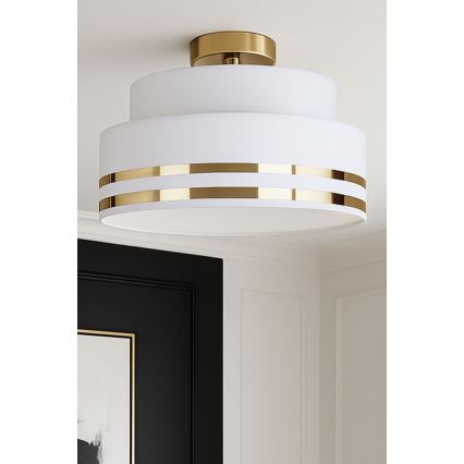 Stropné svietidlo TAMI 1xE27/60W/230V pr. 40 cm biela/zlatá
