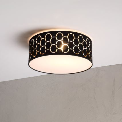 Stropné svietidlo ULLE 1xE27/15W/230V pr. 35 cm čierne