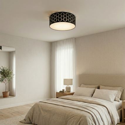 Stropné svietidlo ULLE 1xE27/15W/230V pr. 35 cm čierne