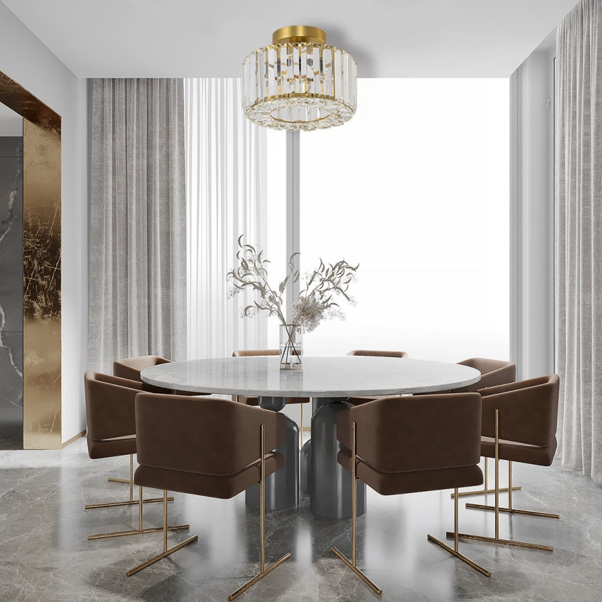 Stropné svietidlo VETRO 1xE27/15W/230V pr. 24,5 cm zlaté