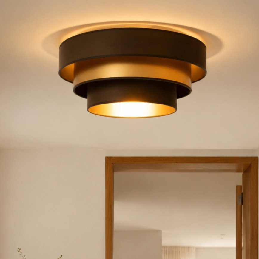 Stropné svietidlo WENTA 1xE27/60W/230V pr. 50 cm hnedé/zlaté
