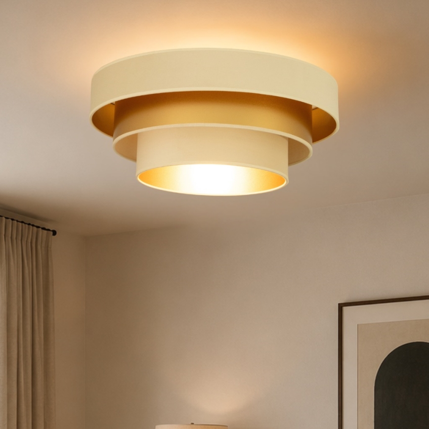 Stropné svietidlo WENTA 1xE27/60W/230V priemer 50 cm béžové/zlaté