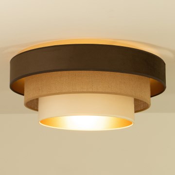 Stropné svietidlo WENTA 1xE27/60W/230V priemer 50 cm hnedá/juta/béžová