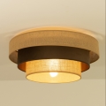 Stropné svietidlo WENTA 1xE27/60W/230V, priemer 50 cm, juta/hnedá