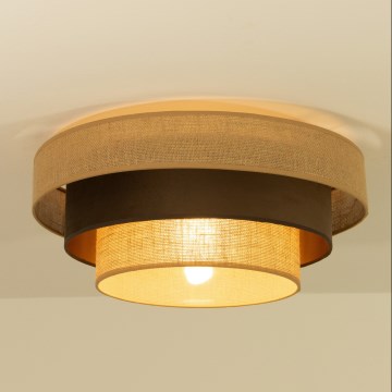 Stropné svietidlo WENTA 1xE27/60W/230V, priemer 50 cm, juta/hnedá