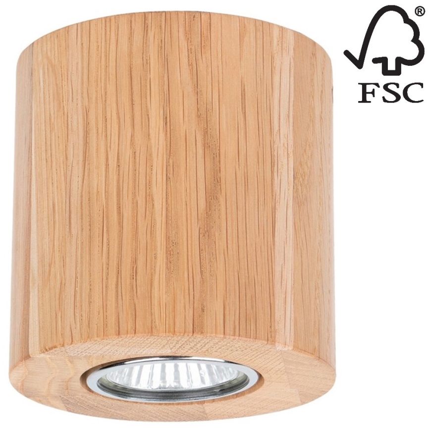 Stropné svietidlo WOODDREAM 1xGU10/6W/230V dub – FSC certifikované