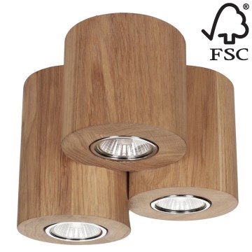 Stropné svietidlo WOODDREAM 3xGU10/6W/230V dub – FSC certifikované