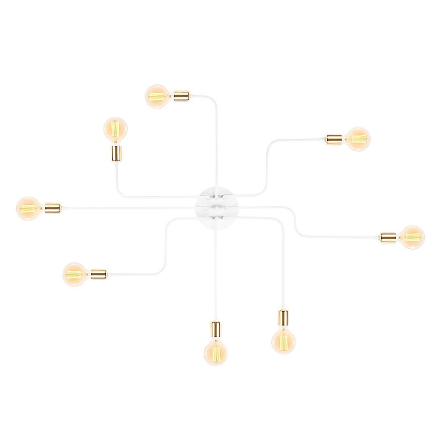 Stropný luster TRUVA 8xE27/40W/230V biela/zlatá