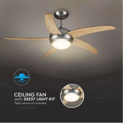 Stropný ventilátor 2xE27/20W/230V pr. 132 cm + diaľkové ovládanie