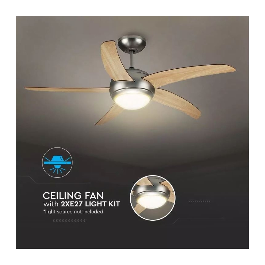 Stropný ventilátor 2xE27/20W/230V pr. 132 cm + diaľkové ovládanie