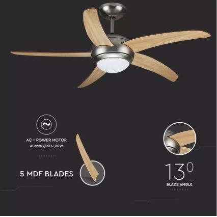 Stropný ventilátor 2xE27/20W/230V pr. 132 cm + diaľkové ovládanie
