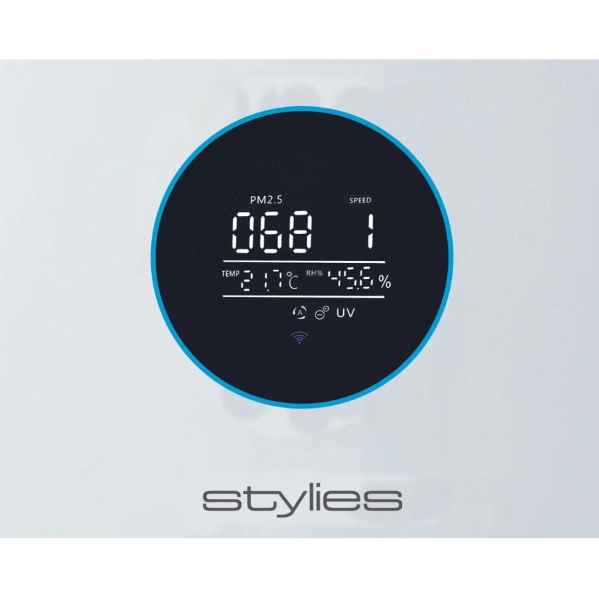 Stylies - Čistička vzduchu so zvlhčovačom a UV-C lampou ALPHA 68W/230V Wi-Fi biela