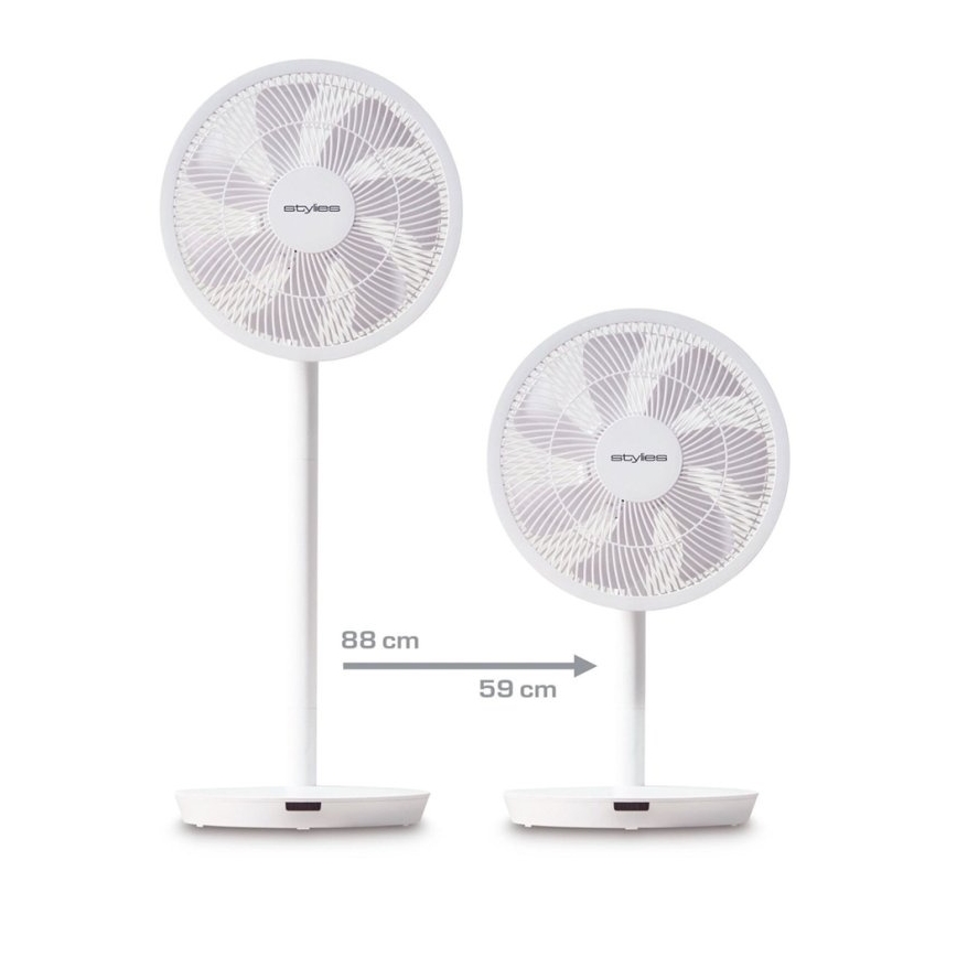 Stylies - Stojanový ventilátor 2v1 ANTILA 25W/230V 88 cm biela + diaľkové ovládanie