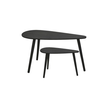 Súprava 2 ks konferenčných stolíkov SOLE 60/80x30/40 cm čierne