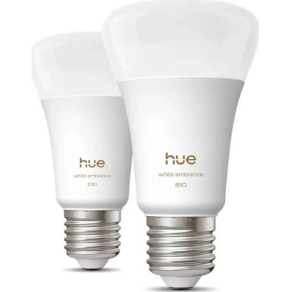Súprava 2 ks stmievateľných LED žiaroviek Philips Hue WHITE E27/7W/230V 2700K
