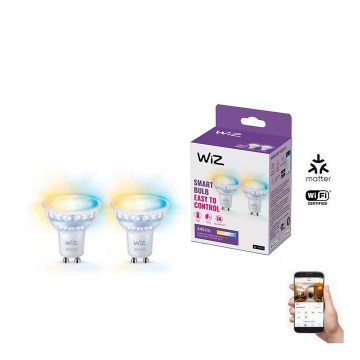 Súprava 2x LED stmievateľných žiaroviek s pohybovým senzorom PAR16 GU10/4,7W/230V 2700-6500K CRI 90 Wi-Fi - WiZ