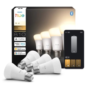 Súprava 4x stmievateľných LED žiaroviek Philips Hue WHITE E27/7W/230V 2700K