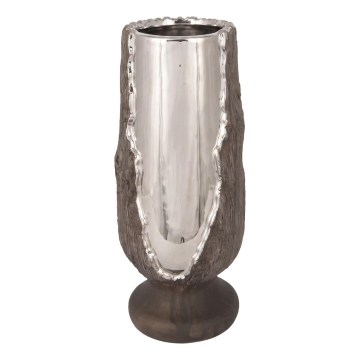 Svietnik 25x11 cm strieborný/hnedý