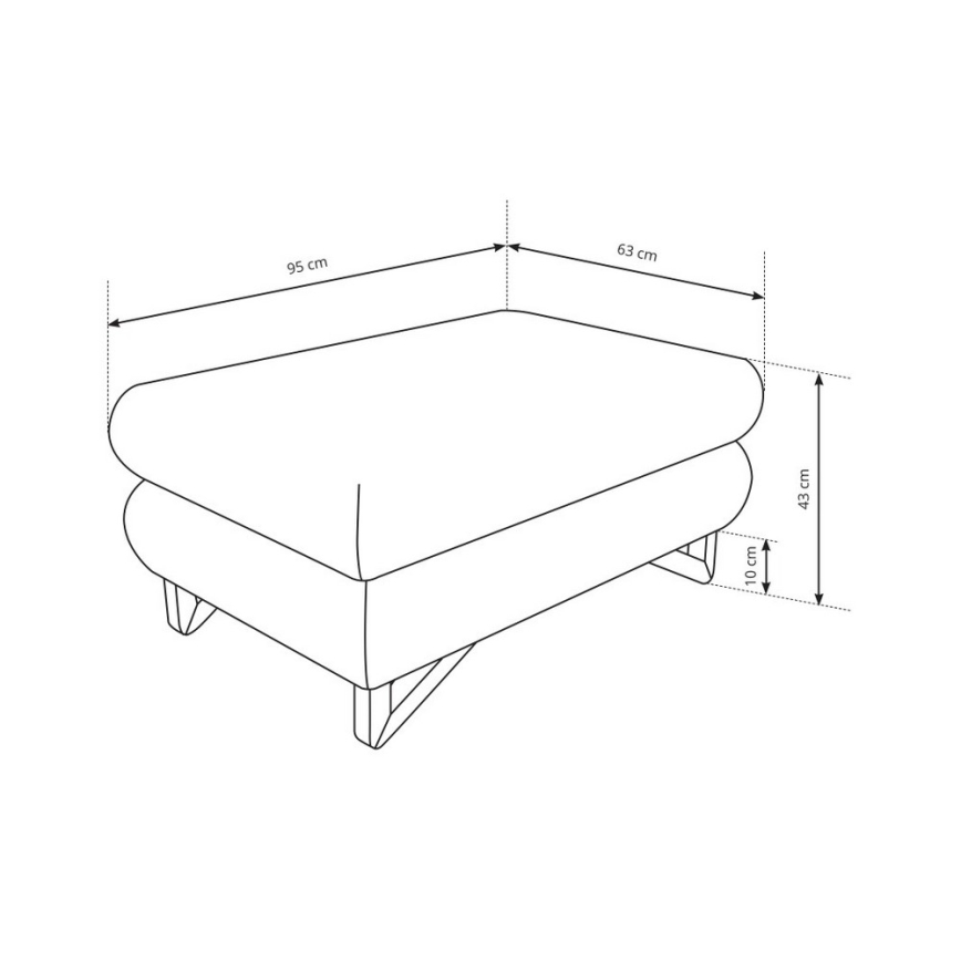 Taburet AVESTA 63x95 cm antracitový