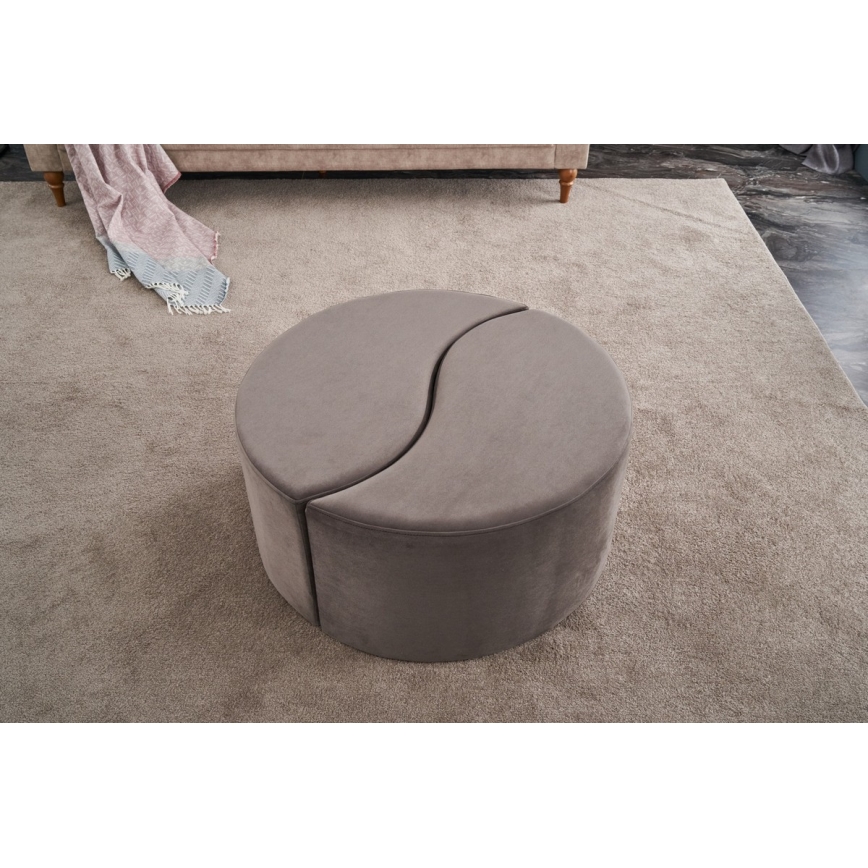 Taburet JING, priemer 80 cm, hnedý
