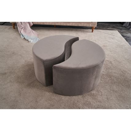 Taburet JING, priemer 80 cm, hnedý