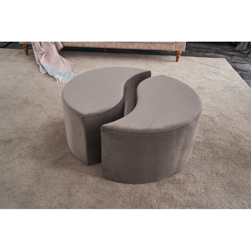 Taburet JING, priemer 80 cm, hnedý