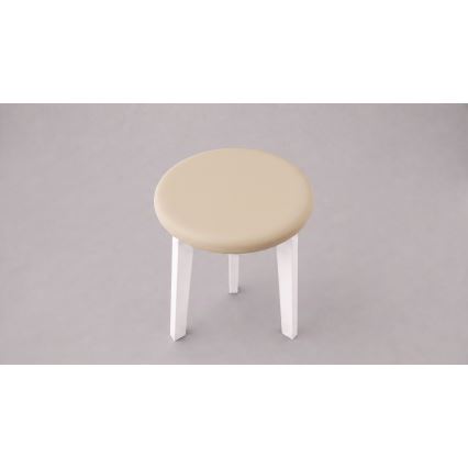 Taburet KUBE pr. 36 cm biela/béžová