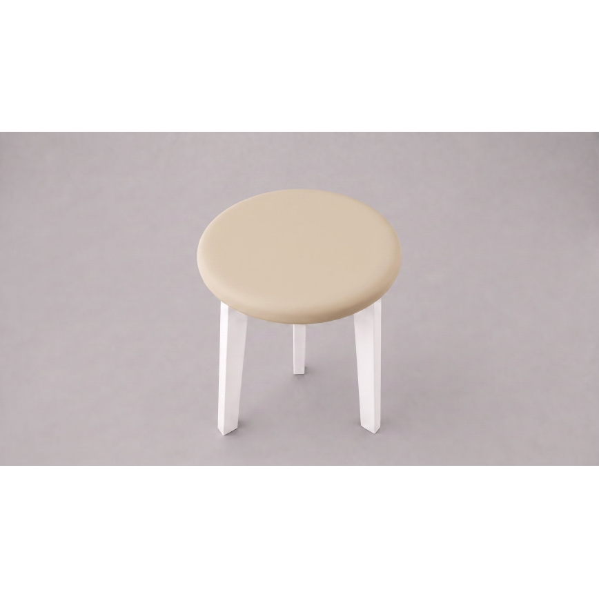 Taburet KUBE pr. 36 cm biela/béžová