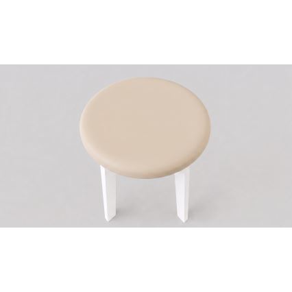 Taburet KUBE pr. 36 cm biela/béžová