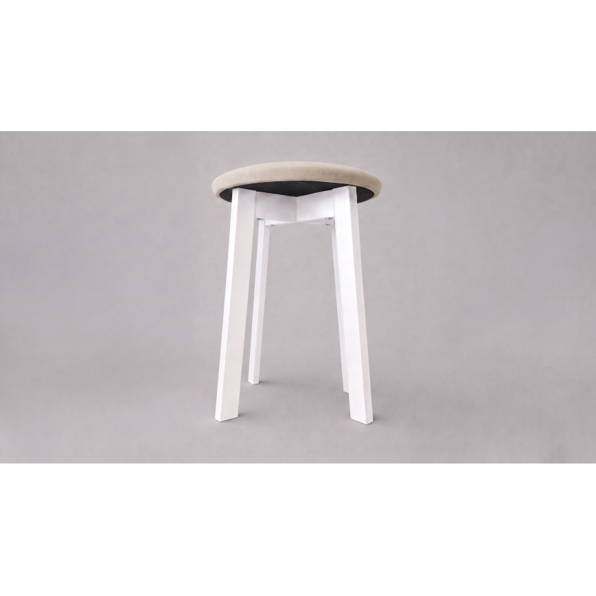 Taburet KUBE pr. 36 cm biela/béžová
