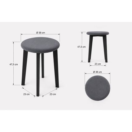 Taburet KUBE pr. 36 cm biela/béžová