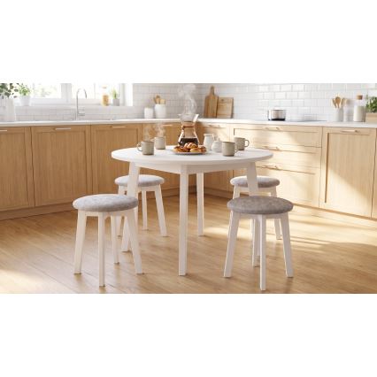 Taburet KUBE priemer 36 cm biela/krémová