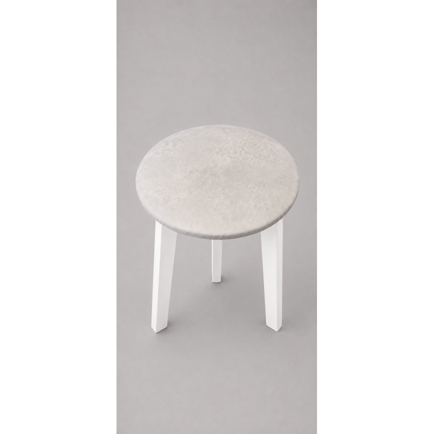 Taburet KUBE priemer 36 cm biela/krémová